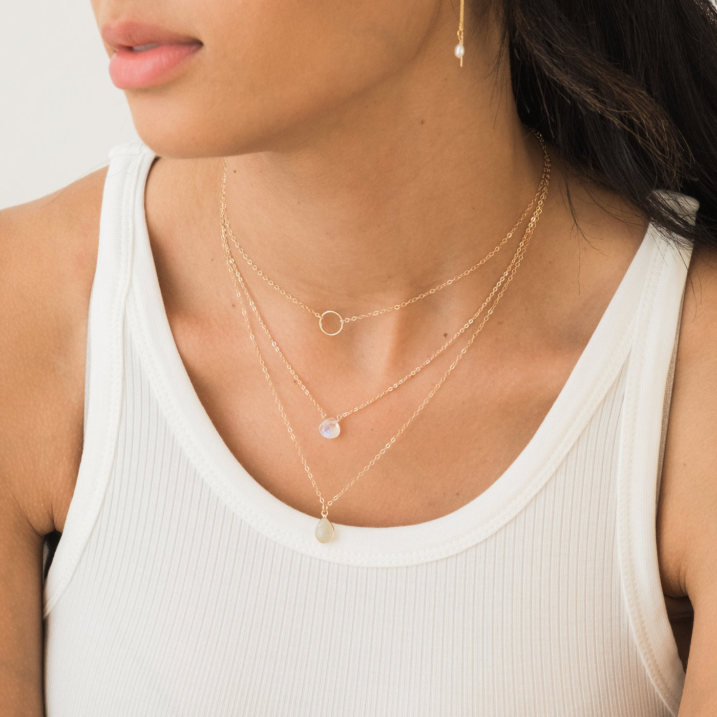 Rainbow Moonstone Necklace, Dainty Moonstone Pendant, Gold Moonstone  Jewelry, Gold Bar Chain, Simple Moonstone Gift for Women